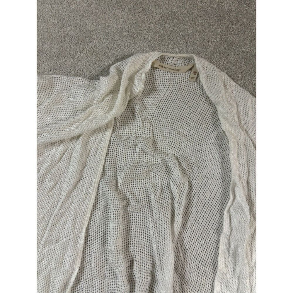 soft surroundngs ONE SIZE sequin embellished fringe duster‎ EUC